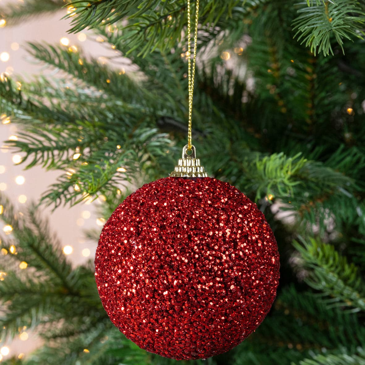 Palline per albero di Natale decorato, in gommapiuma con glitter, da Ø 8 cm, 12 pezzi - 2