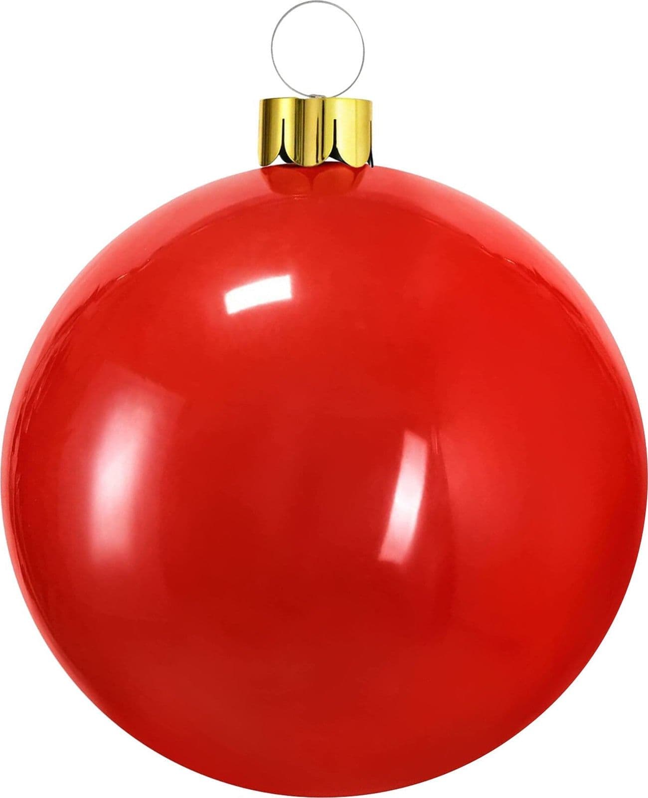 Pallina per albero di Natale decorato, color Rosso, Gonfiabile - 2