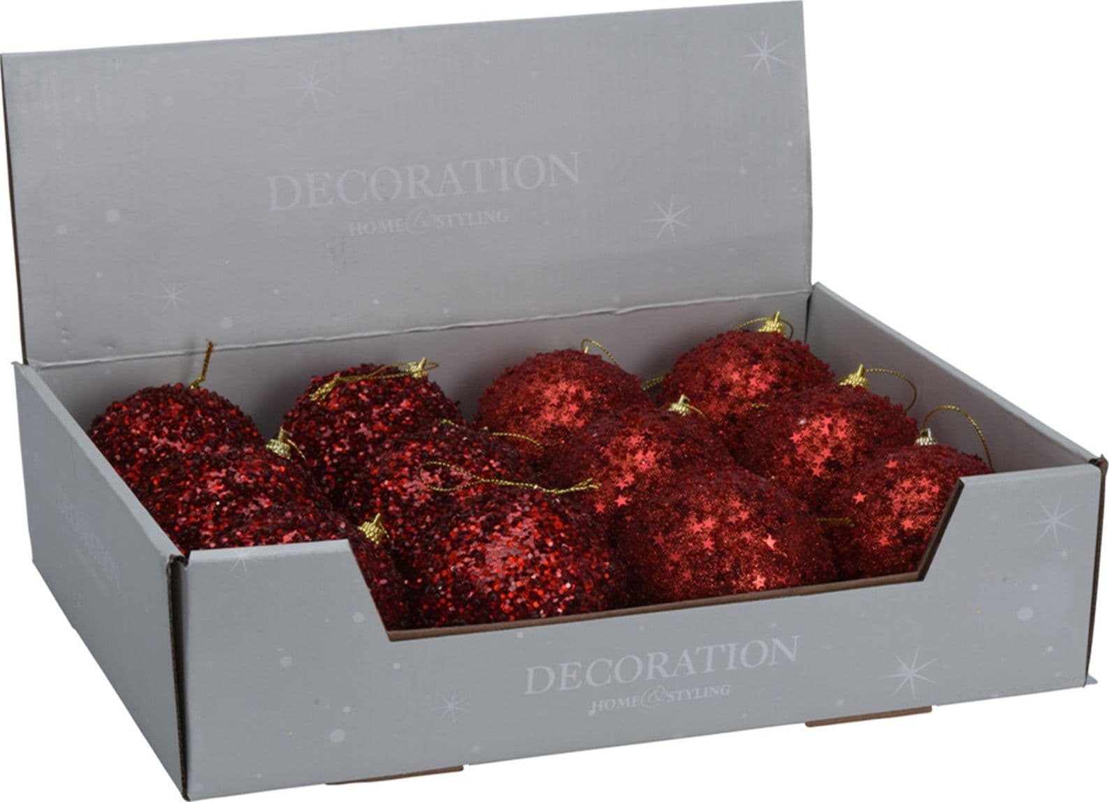 Palline per albero di Natale decorato, in Plastica, color Rosso, da Ø 80 mm, 12 pezzi - 3