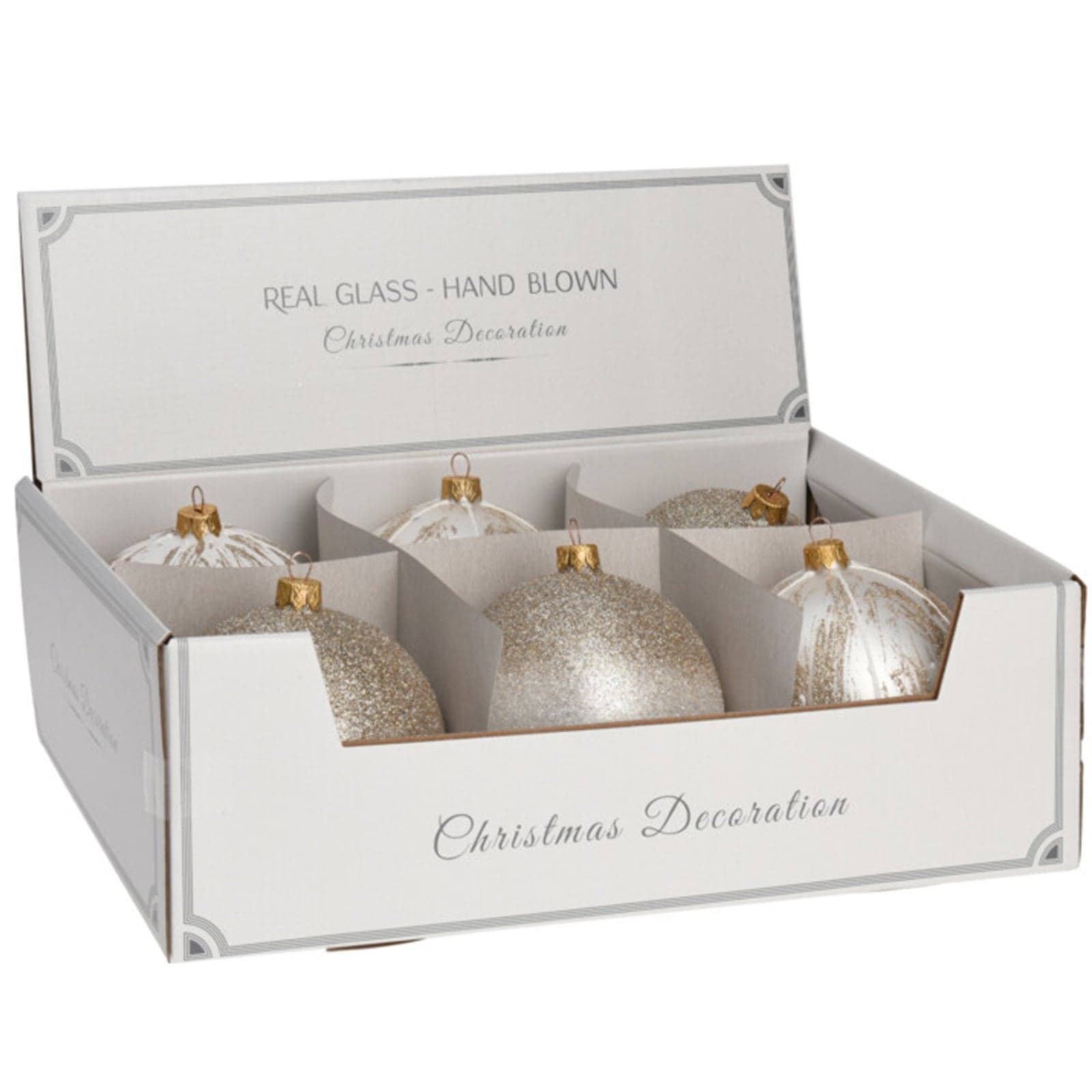 Palline per albero di Natale decorato, in Vetro, Glitterate, da Ø 100 mm, 6 pezzi - 3