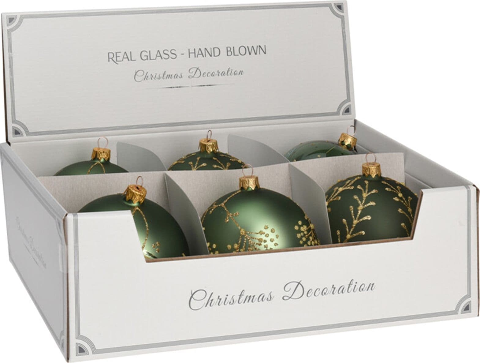 Palline per albero di Natale decorato, in Vetro, color Verde, da Ø 100 mm, 6 pezzi - 3