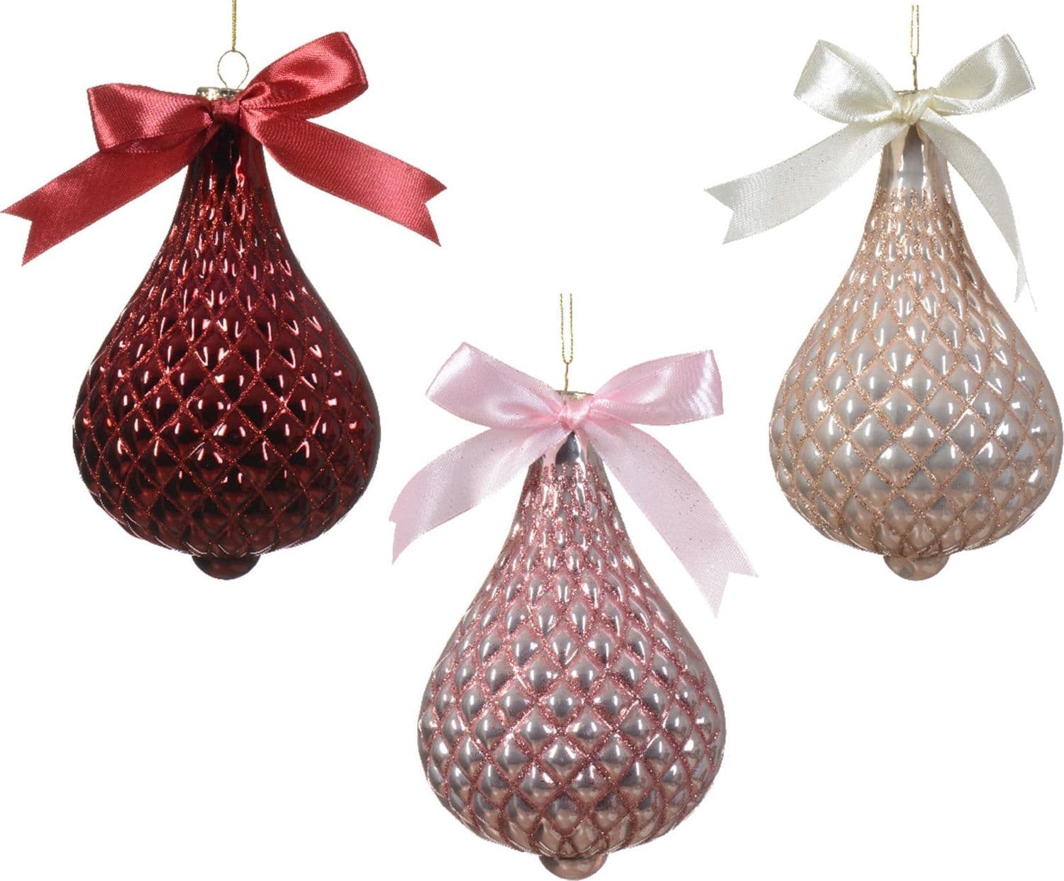 Pendaglio a forma di goccia decorazione per albero di natale h 15 cm - 4