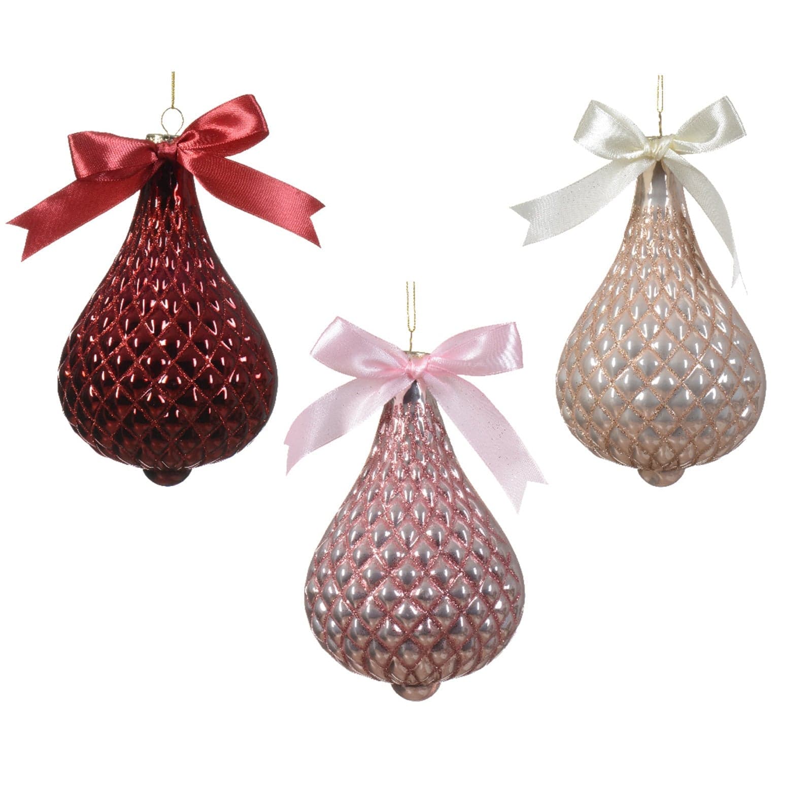 Pendaglio a forma di goccia decorazione per albero di natale h 15 cm - 4