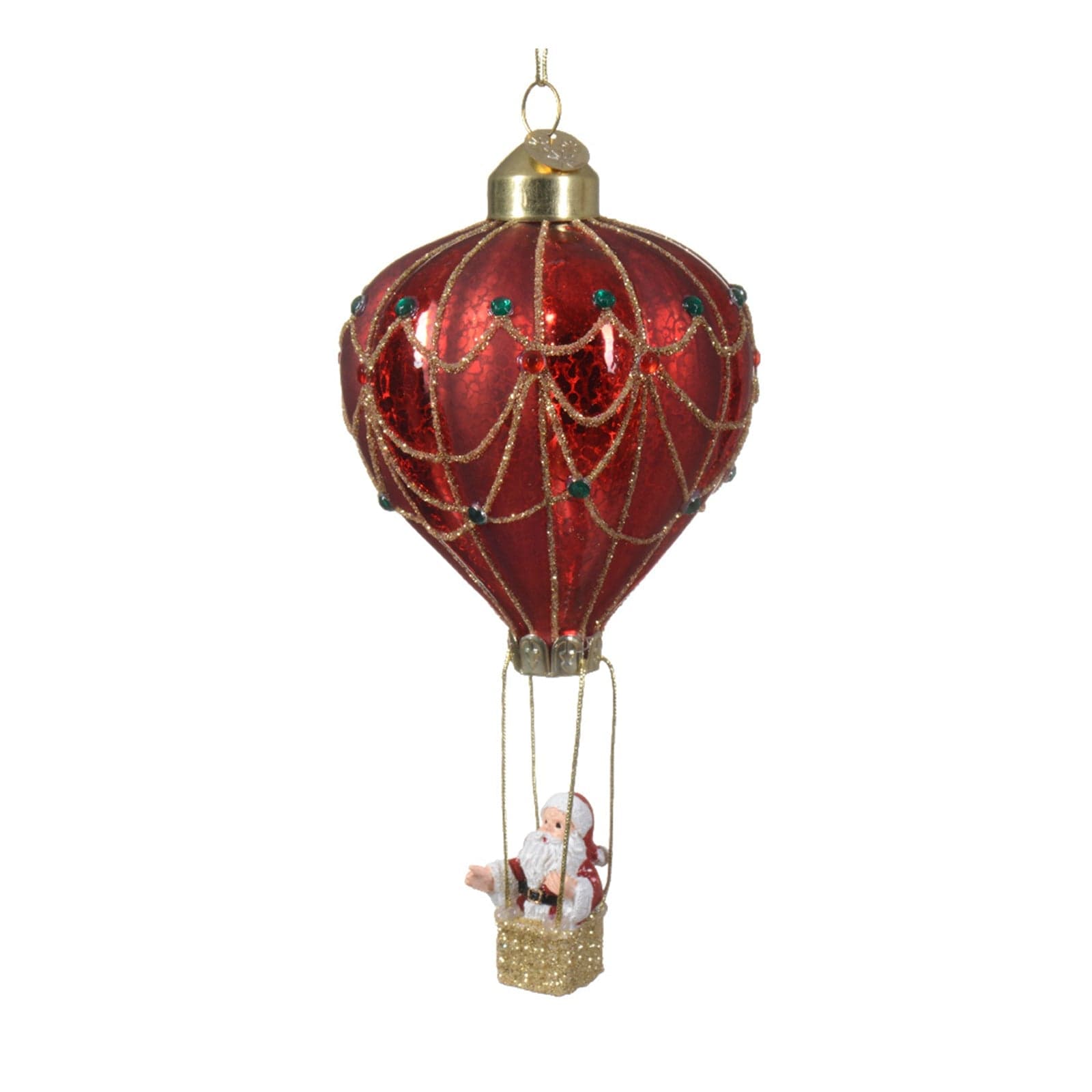 Pendaglio a forma di mongolfiera decorazione per albero di natale h 7,5 cm - 2