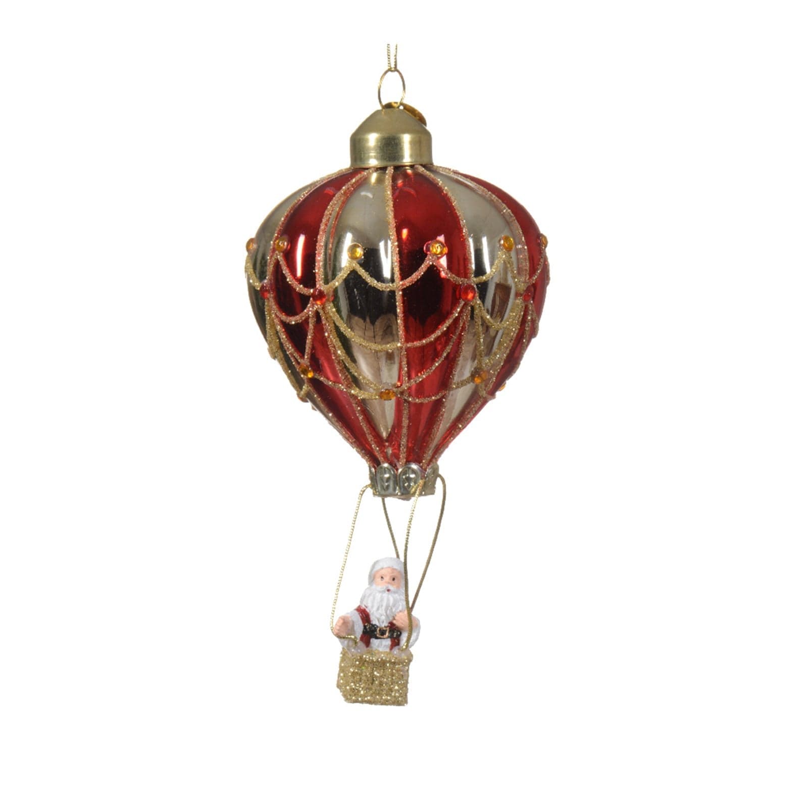 Pendaglio a forma di mongolfiera decorazione per albero di natale h 7,5 cm - 3