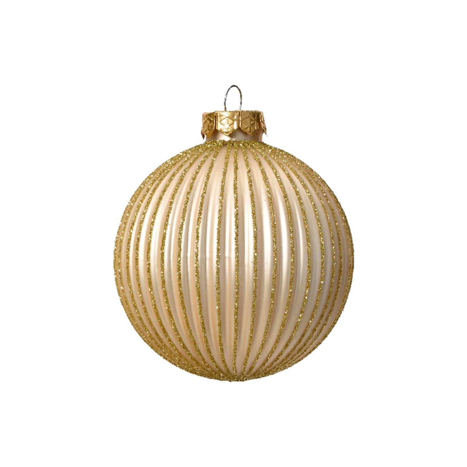 Palline oro decorazione per albero di natale da 8 cm, confezione da 6 pezzi - 2
