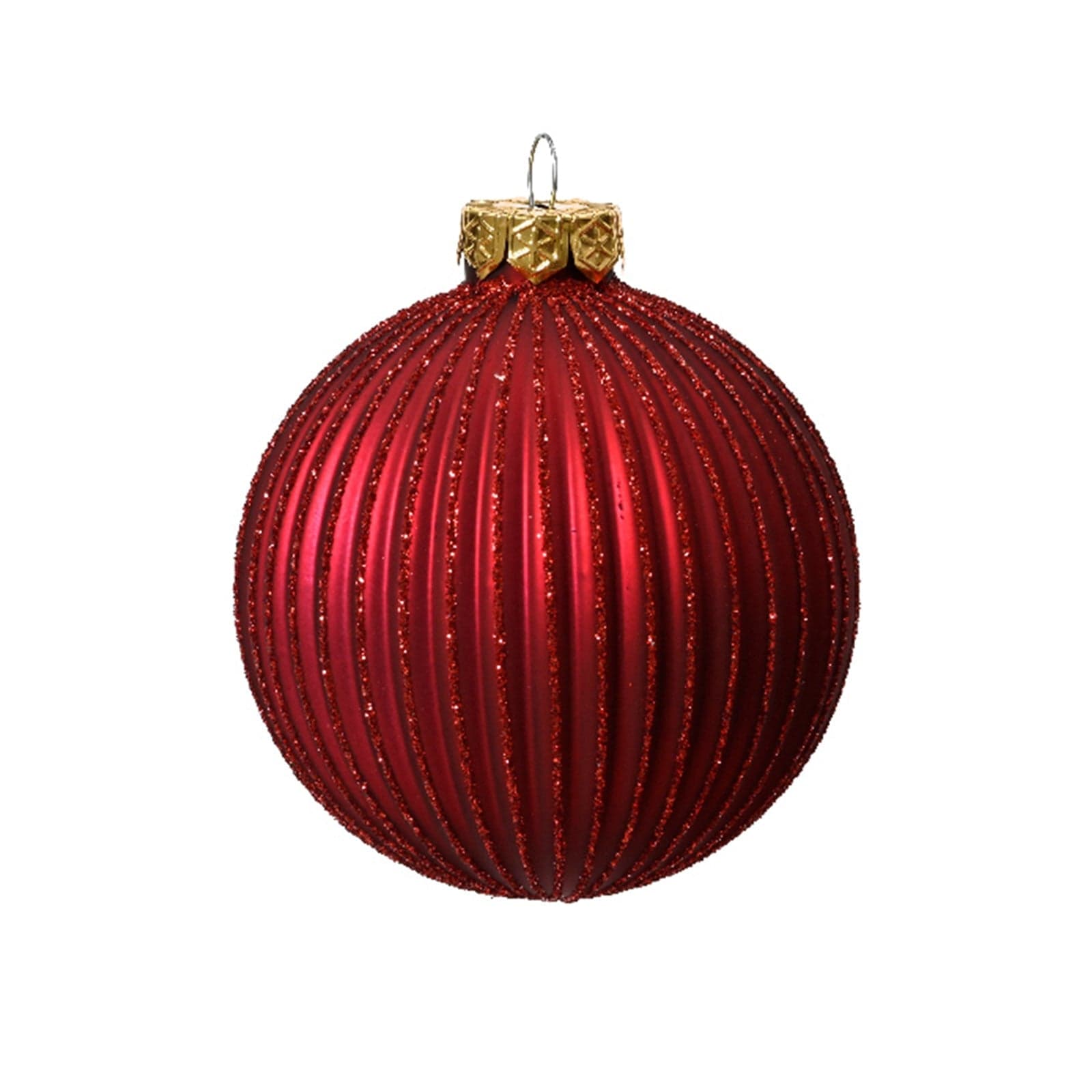 Palline rosse decorazione per albero di natale da 8 cm, confezione da 6 pezzi - 2