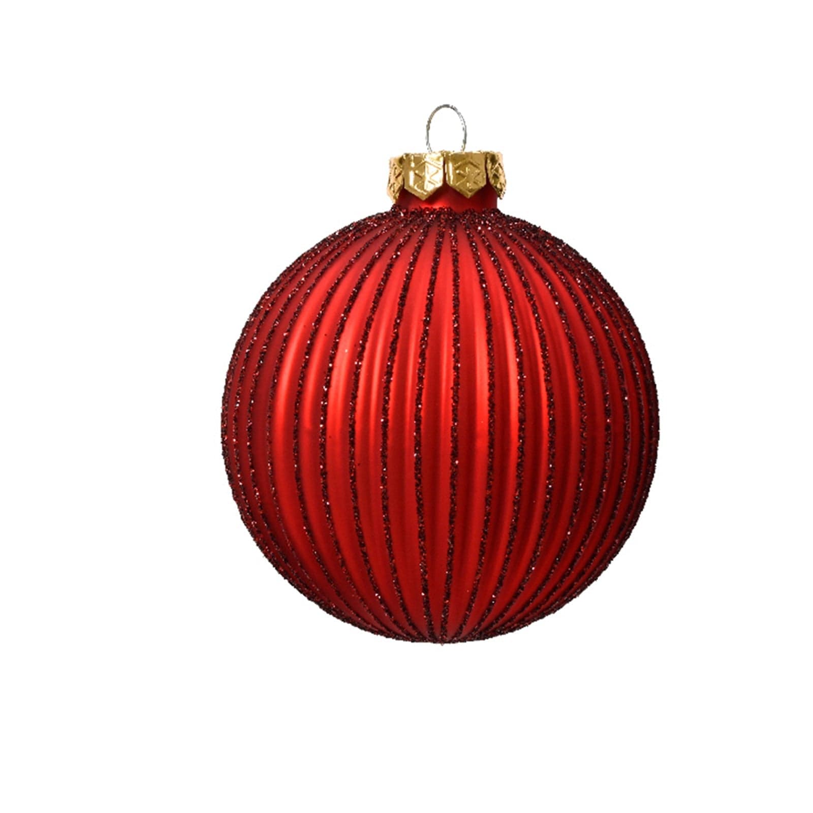 Palline rosse decorazione per albero di natale da 8 cm, confezione da 6 pezzi - 3