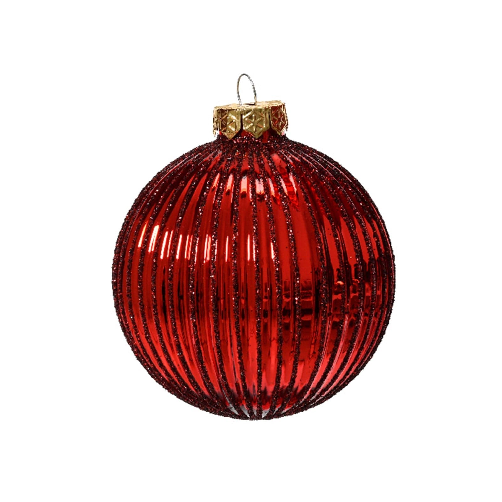 Palline rosse decorazione per albero di natale da 8 cm, confezione da 6 pezzi - 4