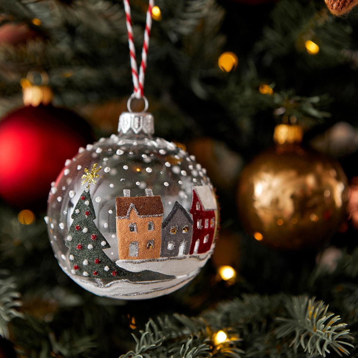 Palline per albero di Natale in vetro decorato da Ø 8 cm, confezione da 6 pezzi - 2