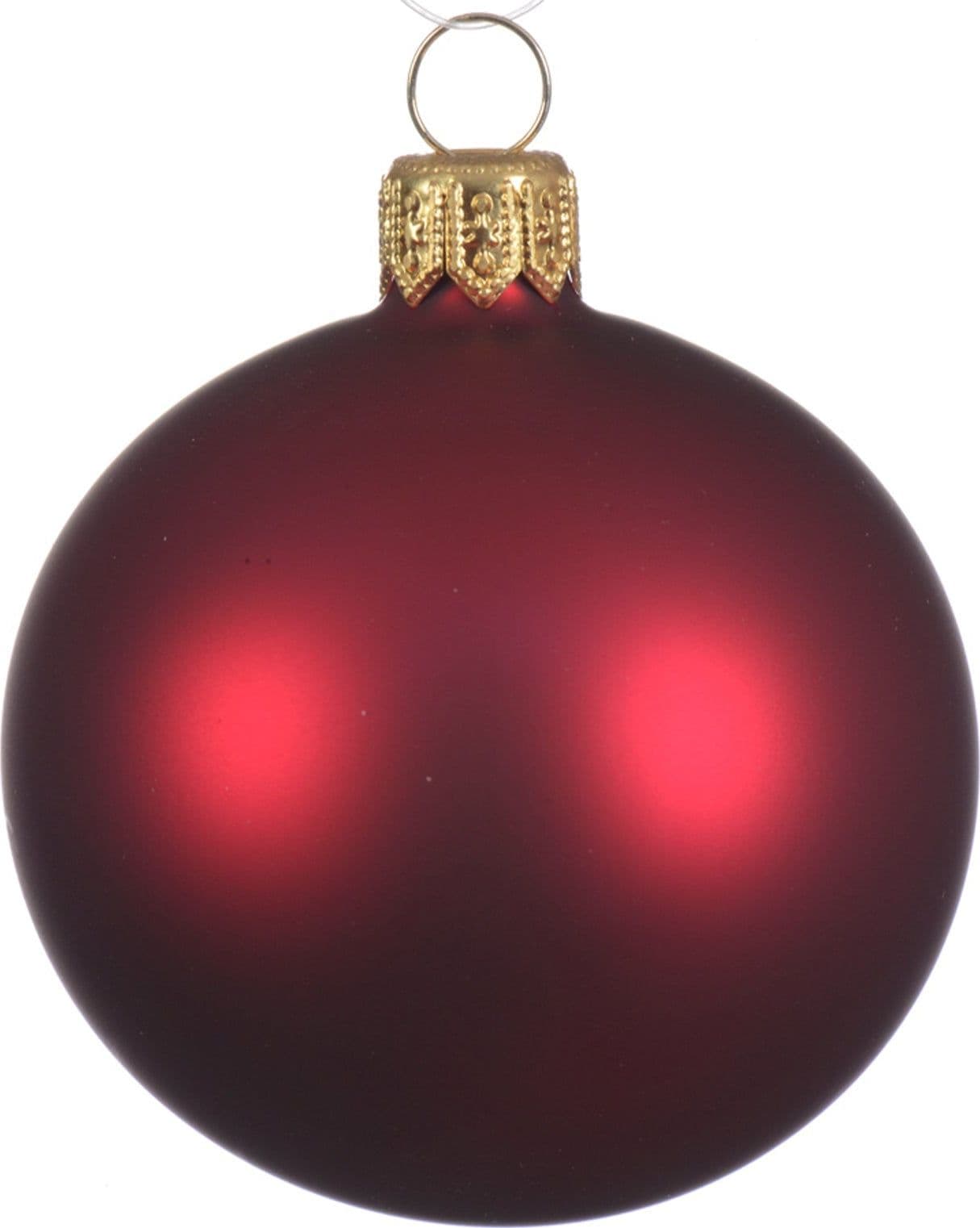 Palline in vetro per albero di natale rosso scuro decorazione natalizia - 2