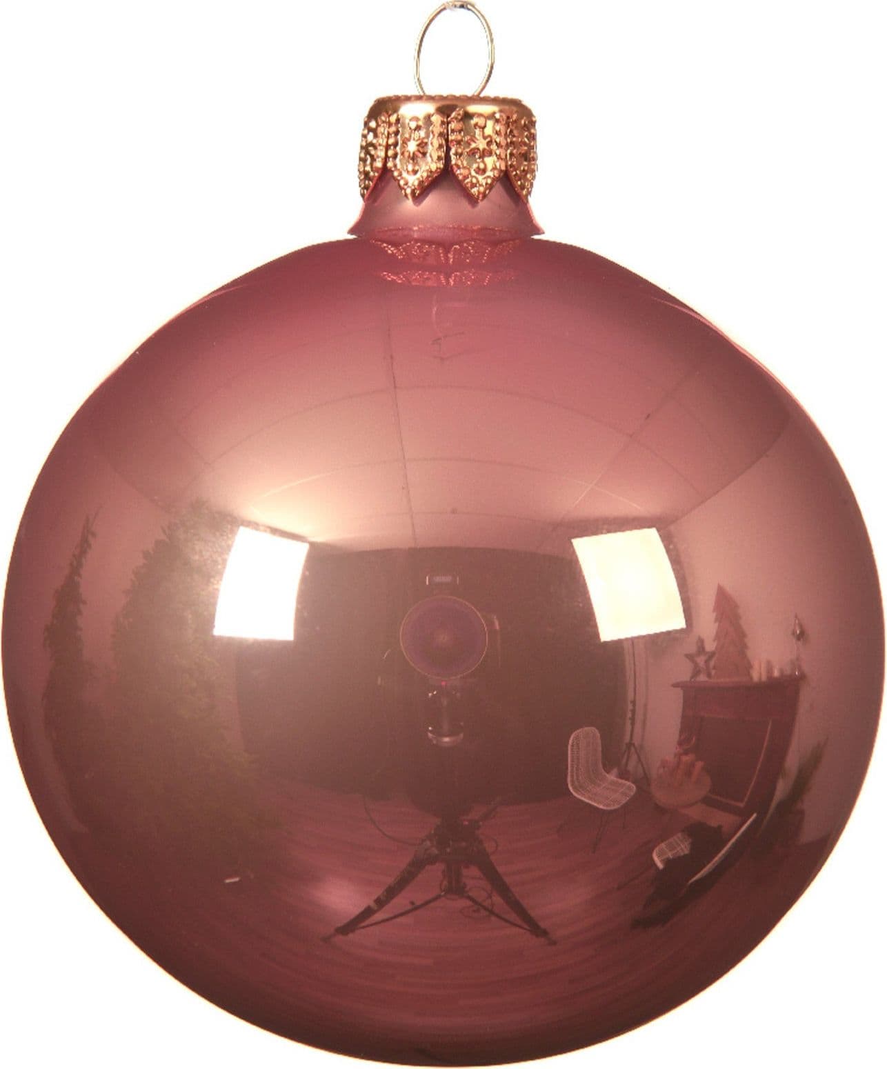 Palline in vetro per albero di natale Rosa velluto decorazione natalizia - 3