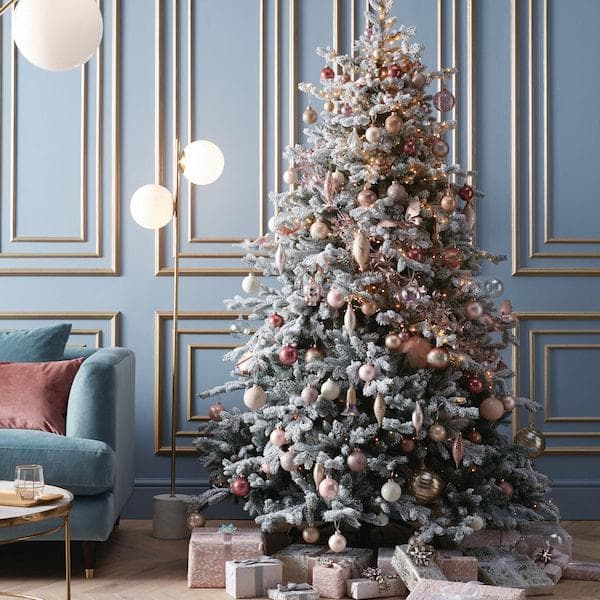 Palline in vetro per albero di natale Rosa velluto decorazione natalizia - 4