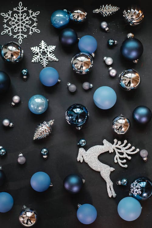 Palline in vetro per albero di natale Blu notte decorazione natalizia - 2
