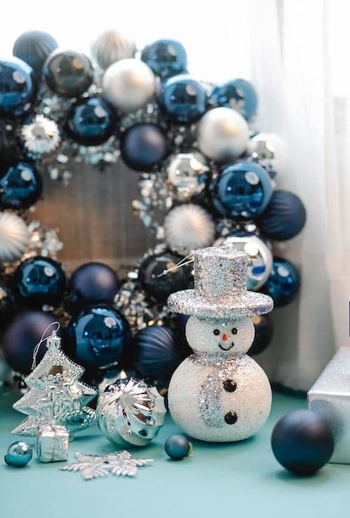 Palline in vetro per albero di natale Blu notte decorazione natalizia - 3