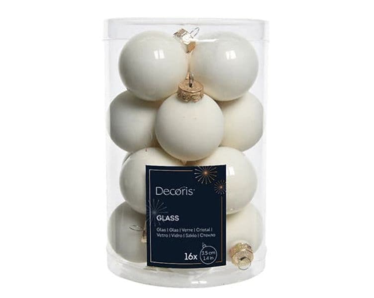 Palline in vetro per albero di natale Bianche decorazione natalizia - 2