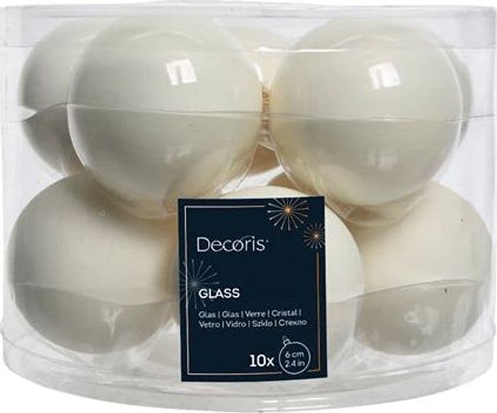 Palline in vetro per albero di natale Bianche decorazione natalizia - 4