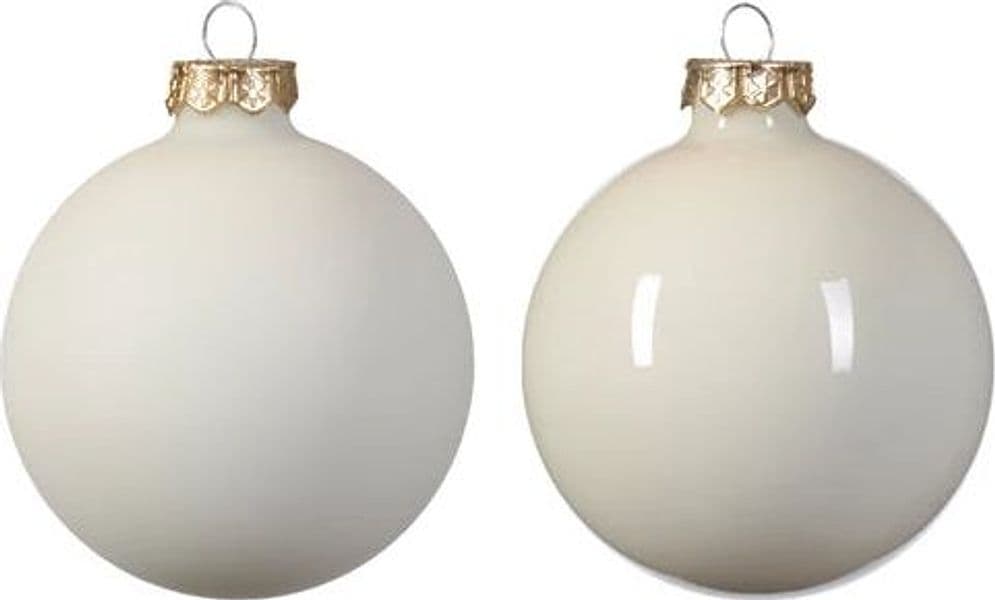 Palline in vetro per albero di natale Bianche decorazione natalizia - 5
