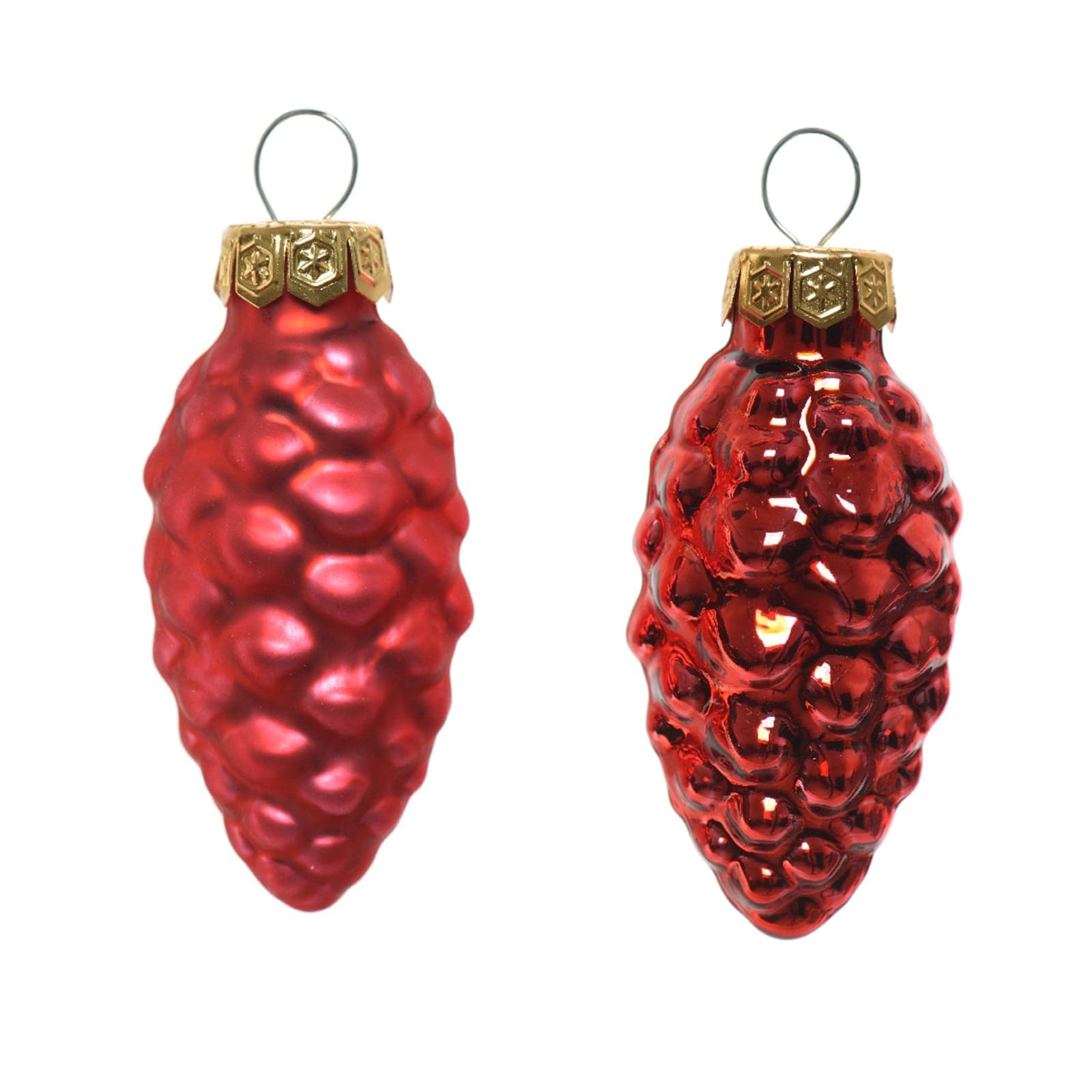 Palline a forma di pigna in vetro per albero di natale, confezione da 12 pezzi - 3