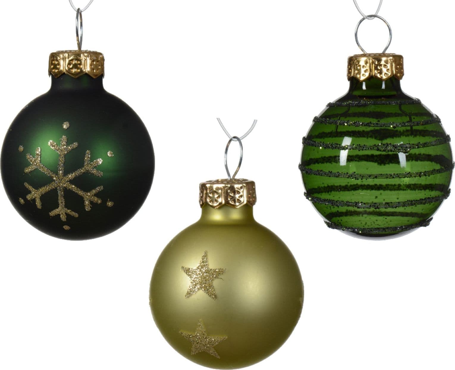 Palline natalizie in vetro decorazione per albero di natale da Ø 3 cm, tubo da 9 pezzi - 1