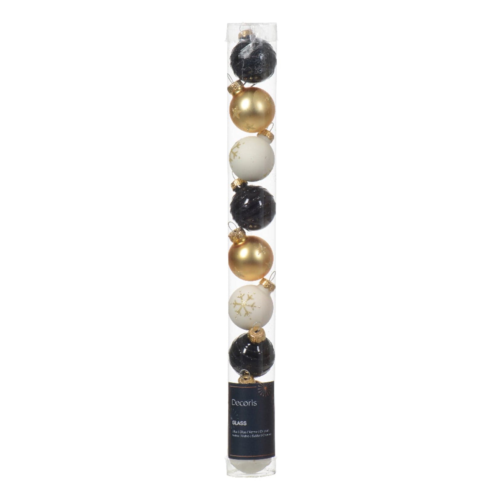 Palline natalizie in vetro decorazione per albero di natale da Ø 3 cm, tubo da 9 pezzi - 5