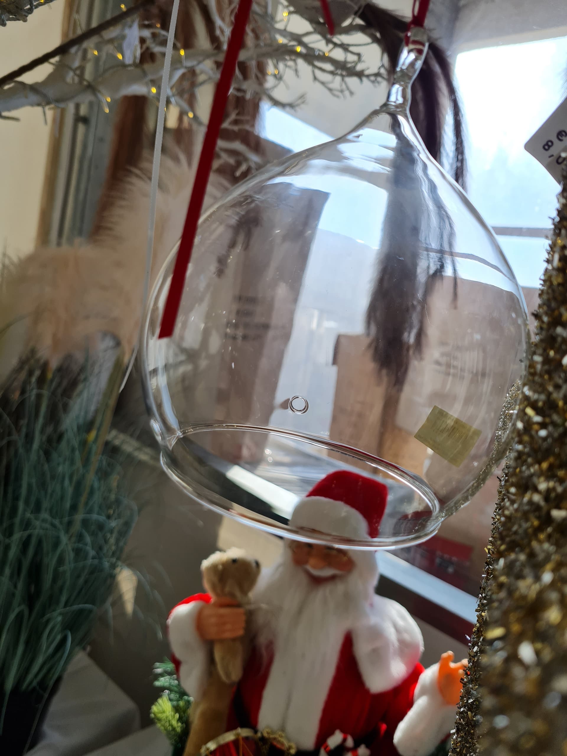 Pallina per albero di Natale in vetro Vaso Goccia trasparente da 16 cm - 2