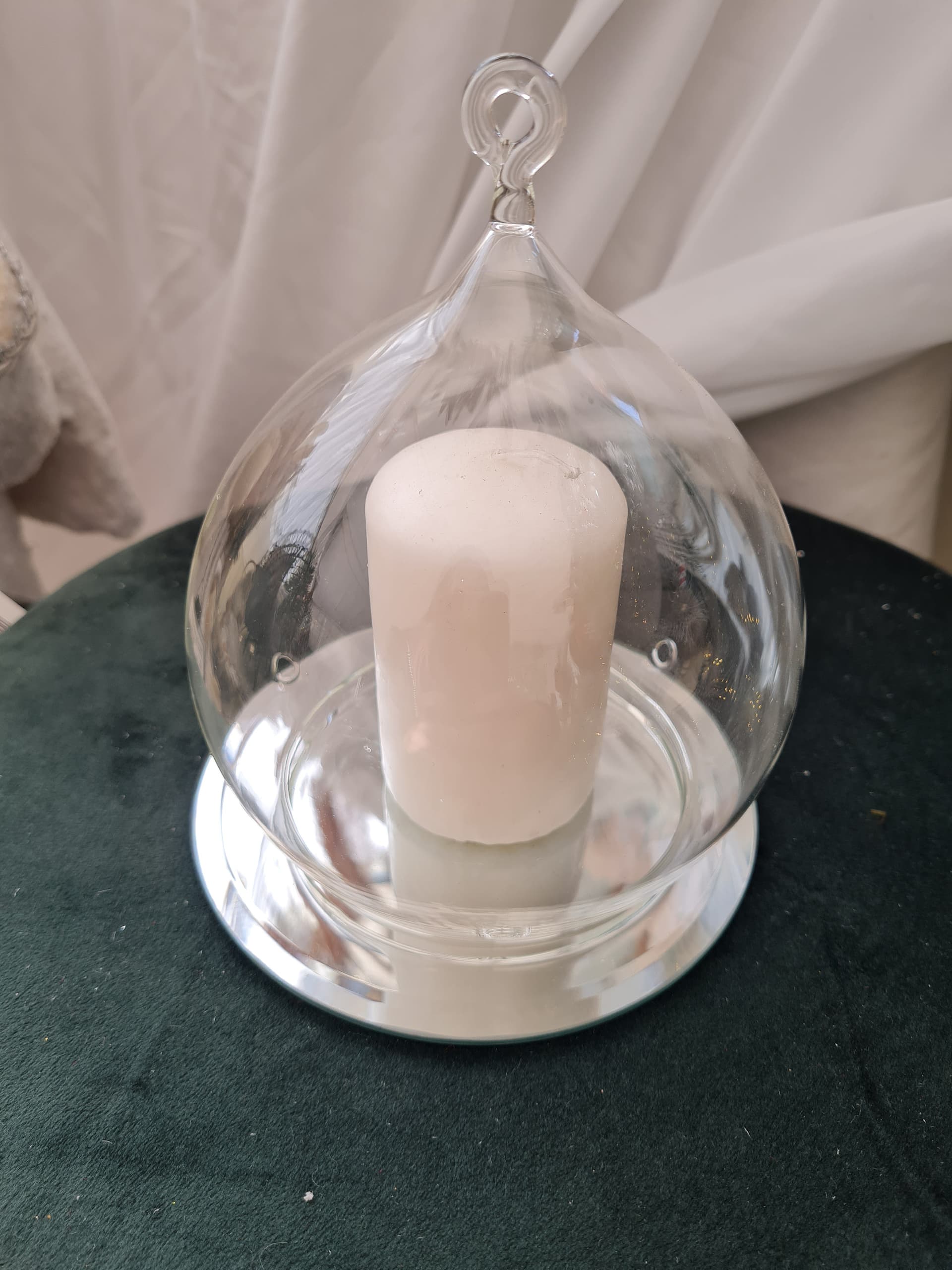Pallina per albero di Natale in vetro Vaso Goccia trasparente da 16 cm - 3