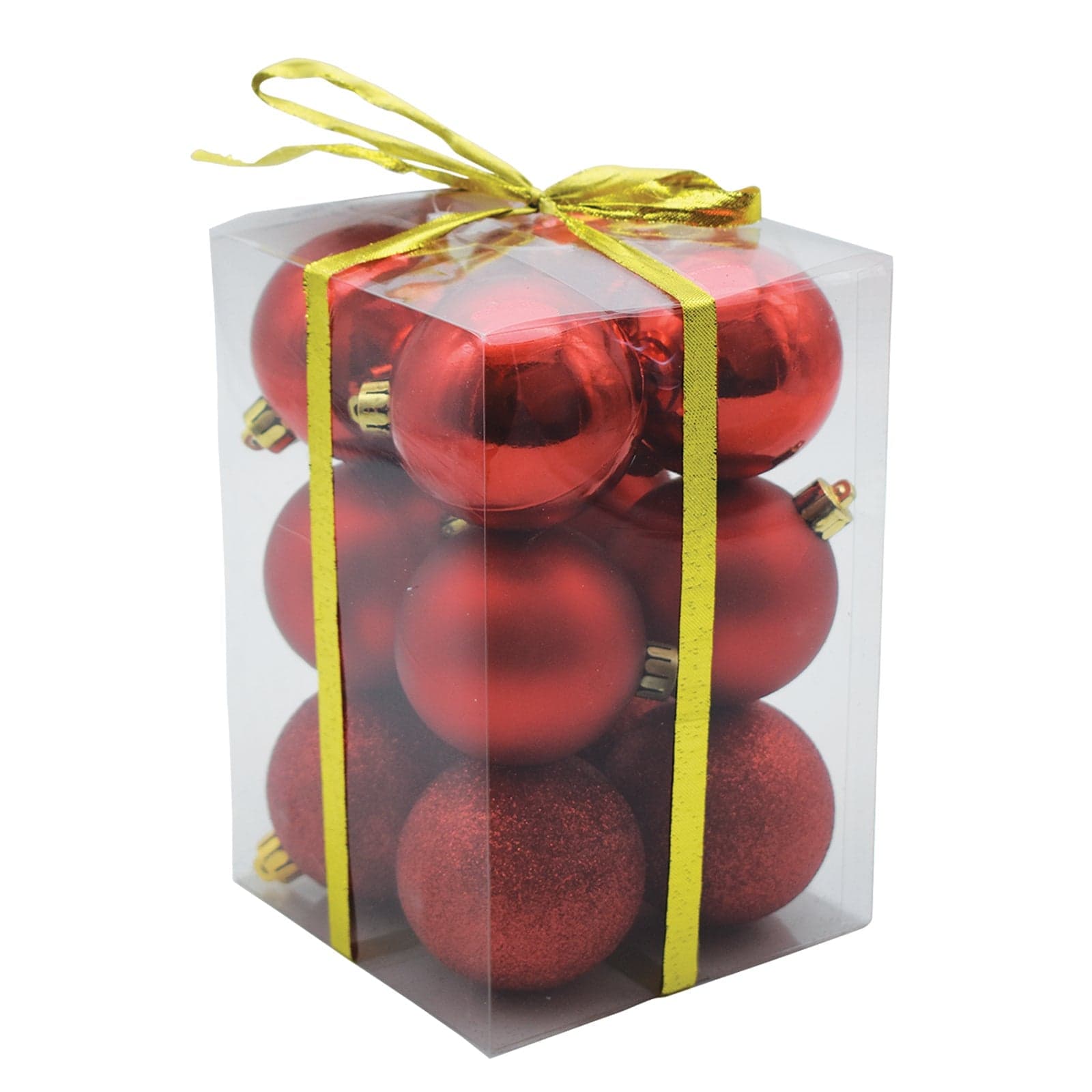 Palline per albero di Natale rosse lucide, opache, glitterate da Ø 6 cm - 4
