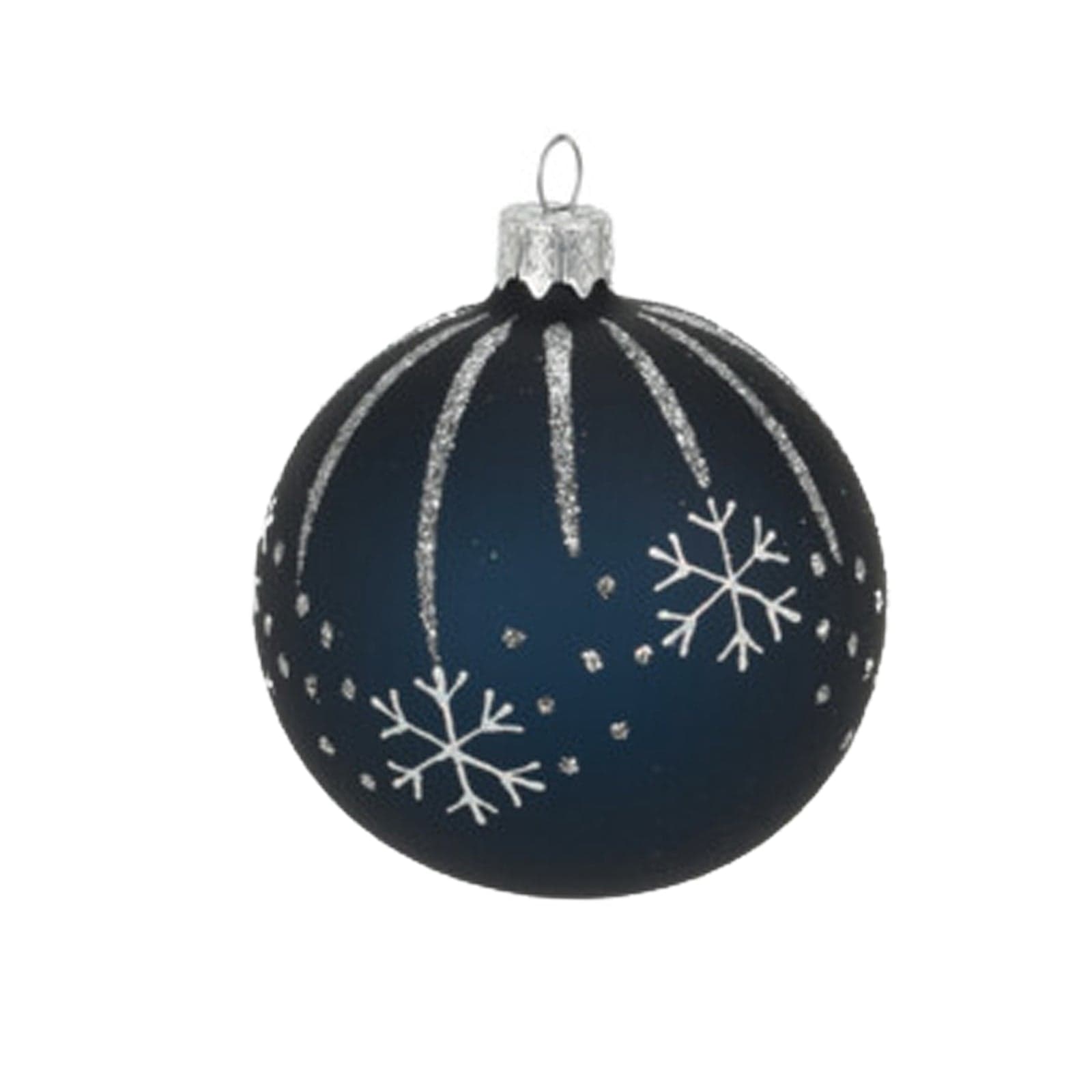 Palline per albero di Natale in vetro decorate da Ø10 cm con fiocchi di neve - 2