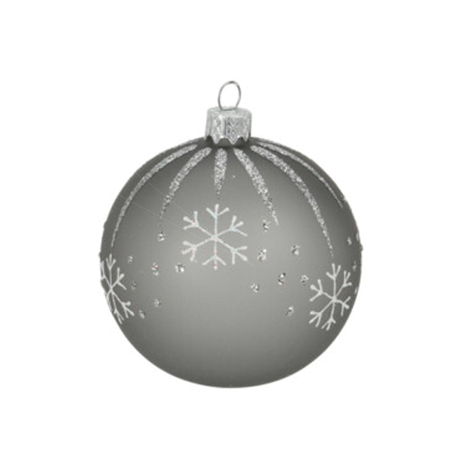 Palline per albero di Natale in vetro decorate da Ø10 cm con fiocchi di neve - 3