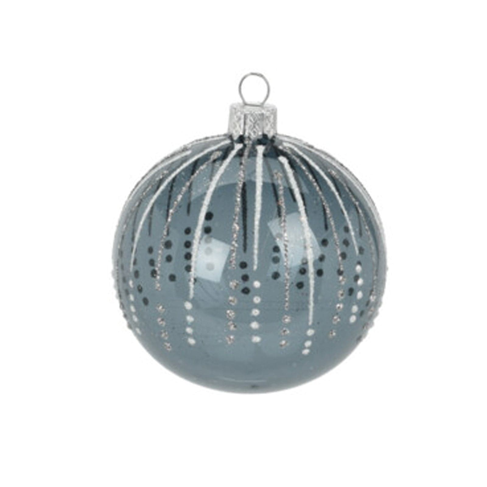 Palline per albero di Natale in vetro decorate da Ø10 cm con fiocchi di neve - 4