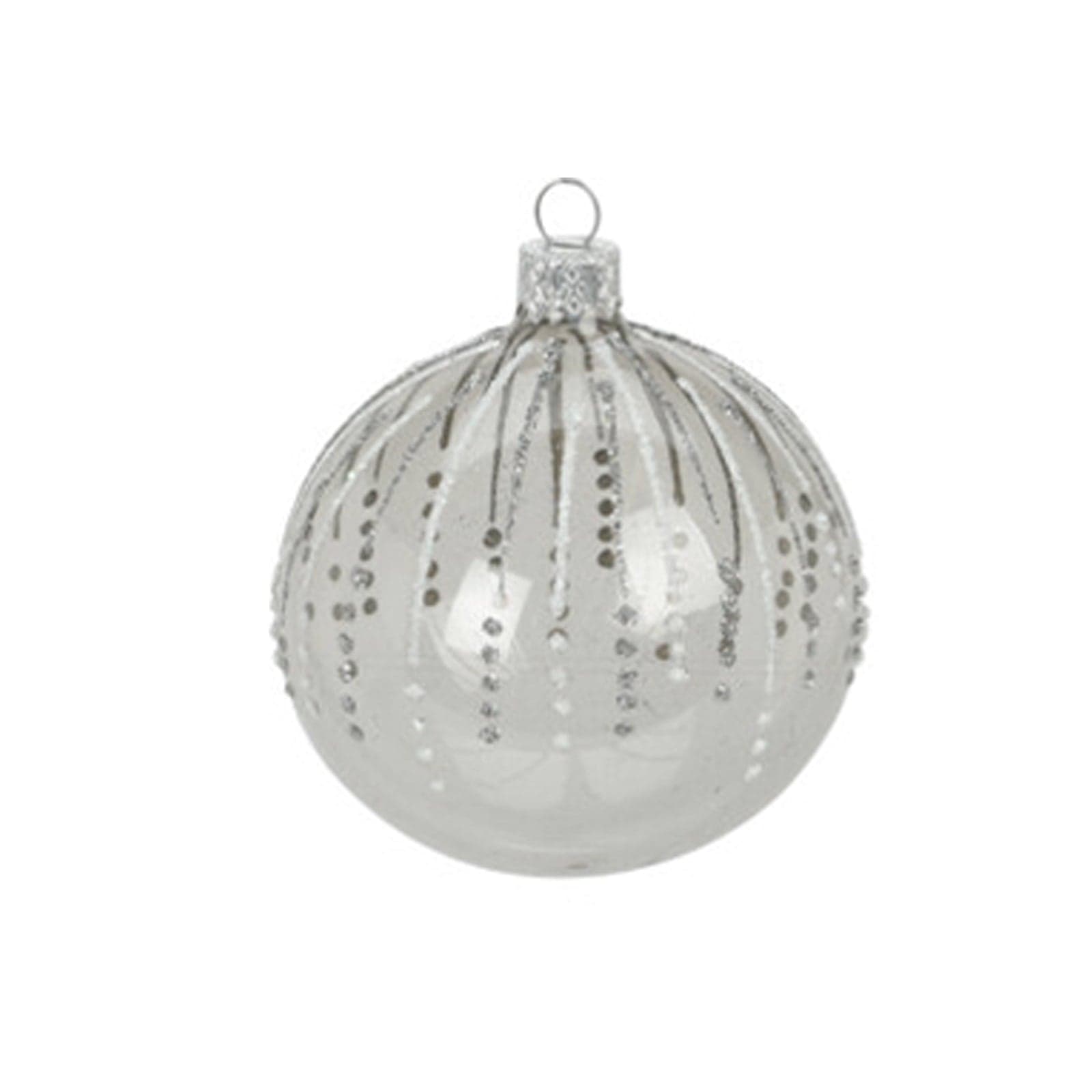 Palline per albero di Natale in vetro decorate da Ø10 cm con fiocchi di neve - 6