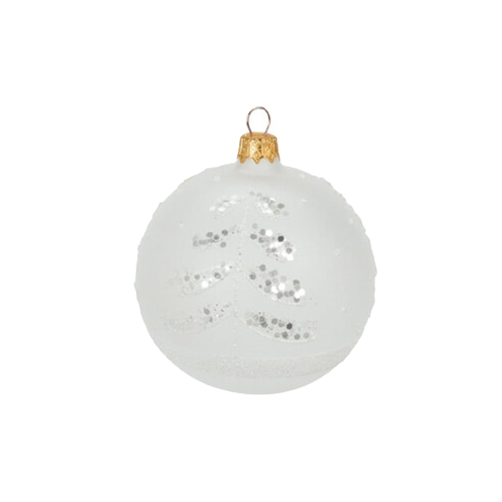 Palline per albero di Natale in vetro decorate con glitter color Bianco - 2