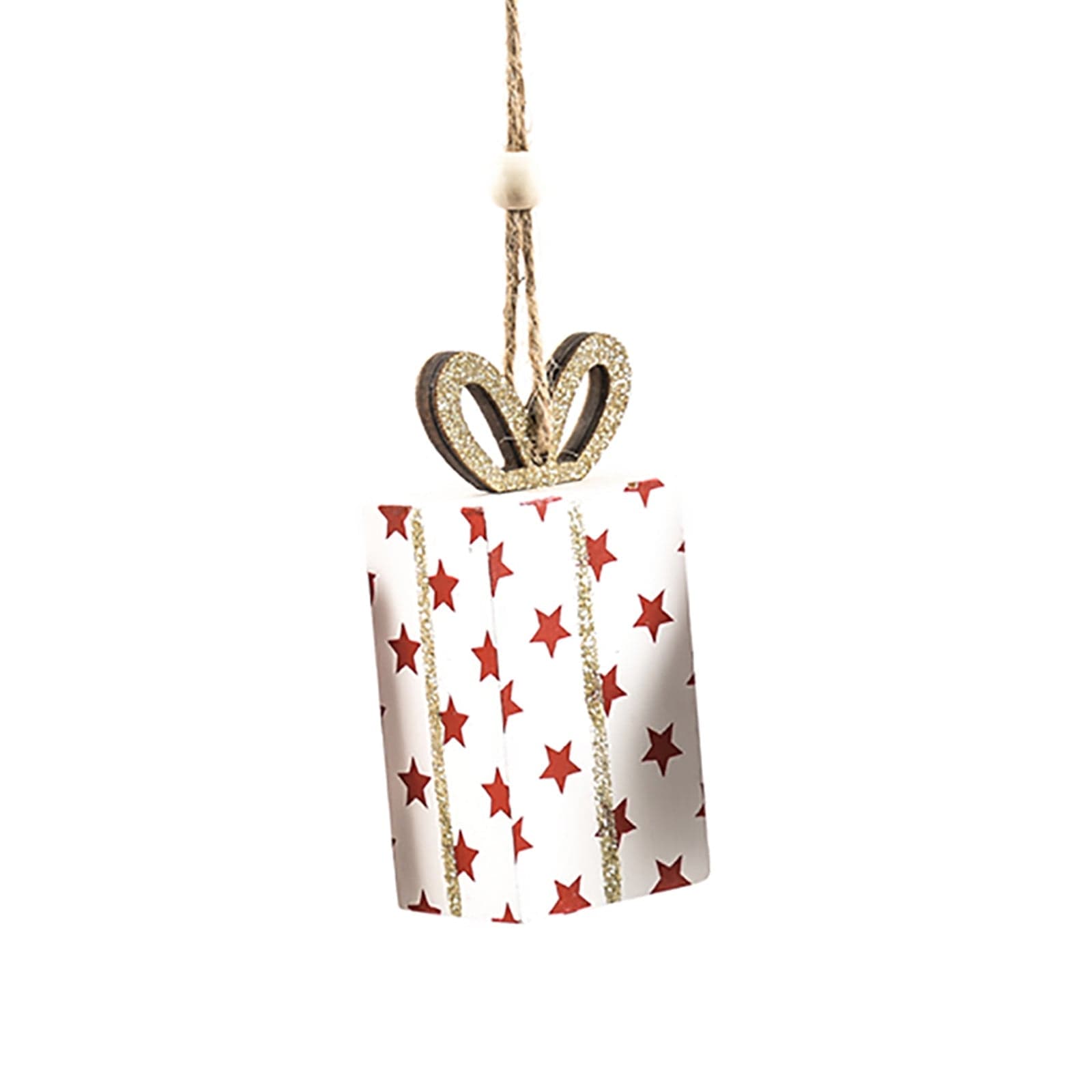 Pendente per albero di Natale Regali pacchetti in legno da 4 cm - 1
