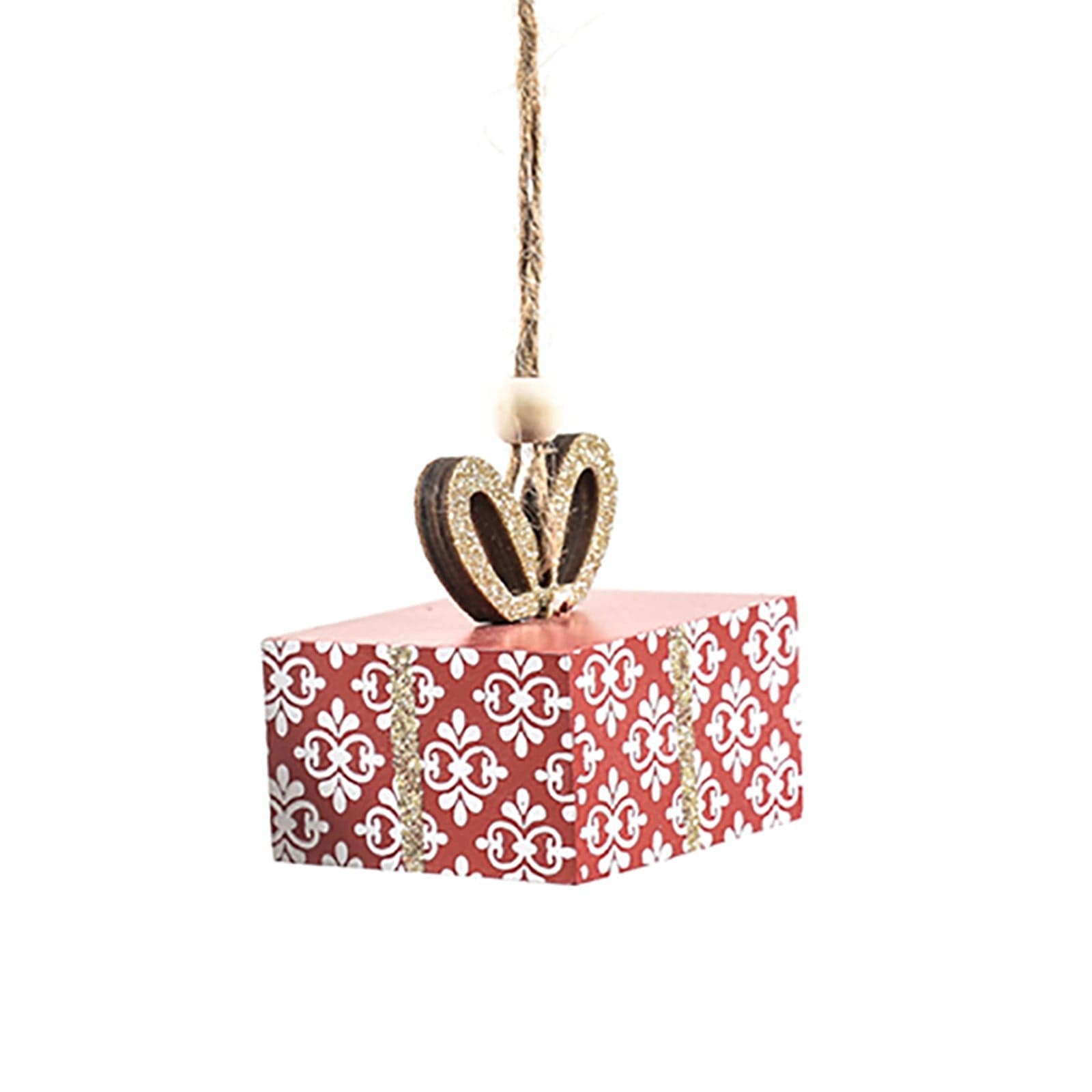 Pendente per albero di Natale Regali pacchetti in legno da 4 cm - 2