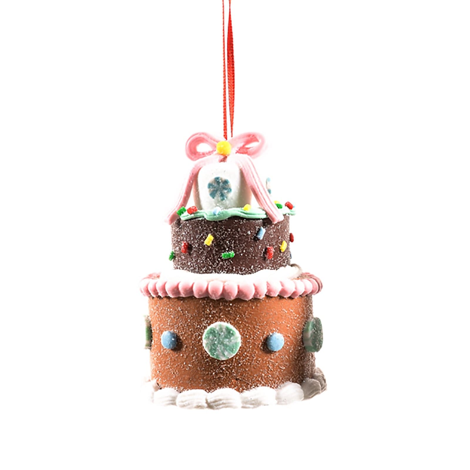 Pendente per albero di Natale Torta a tre piani in argilla morbida da 8,5 cm - 3