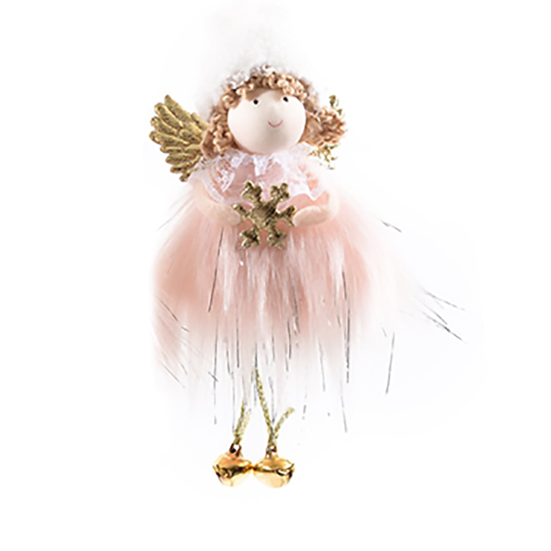 Pendente per albero di Natale Fatine con vestiti rosa e ali da 16 cm - 2