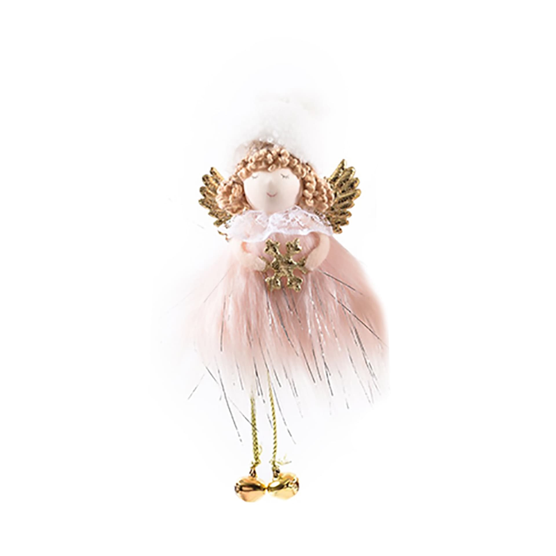 Pendente per albero di Natale Fatine con vestiti rosa e ali da 16 cm - 3