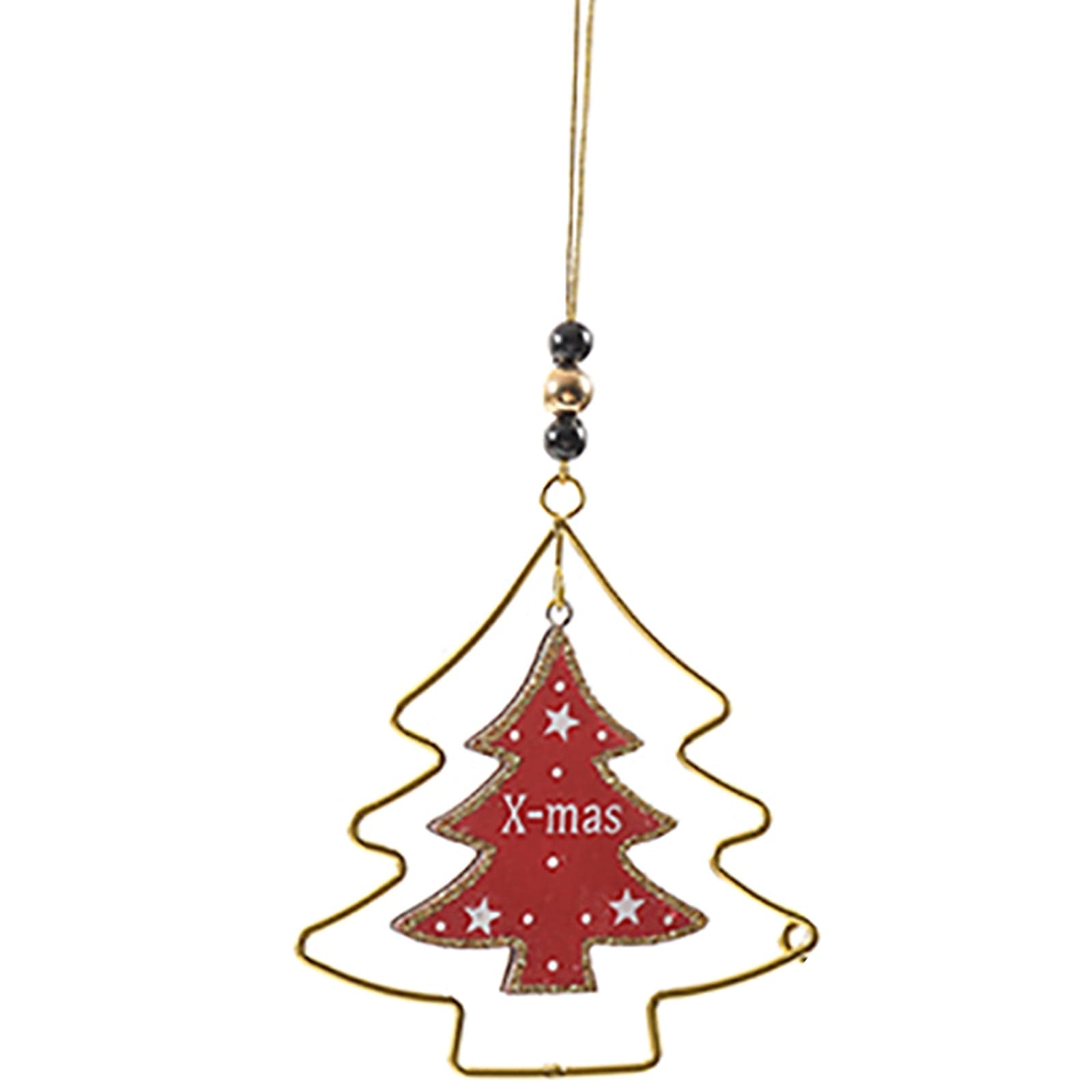 Pendente per albero di Natale laccato in metallo e legno da 11 cm - 5