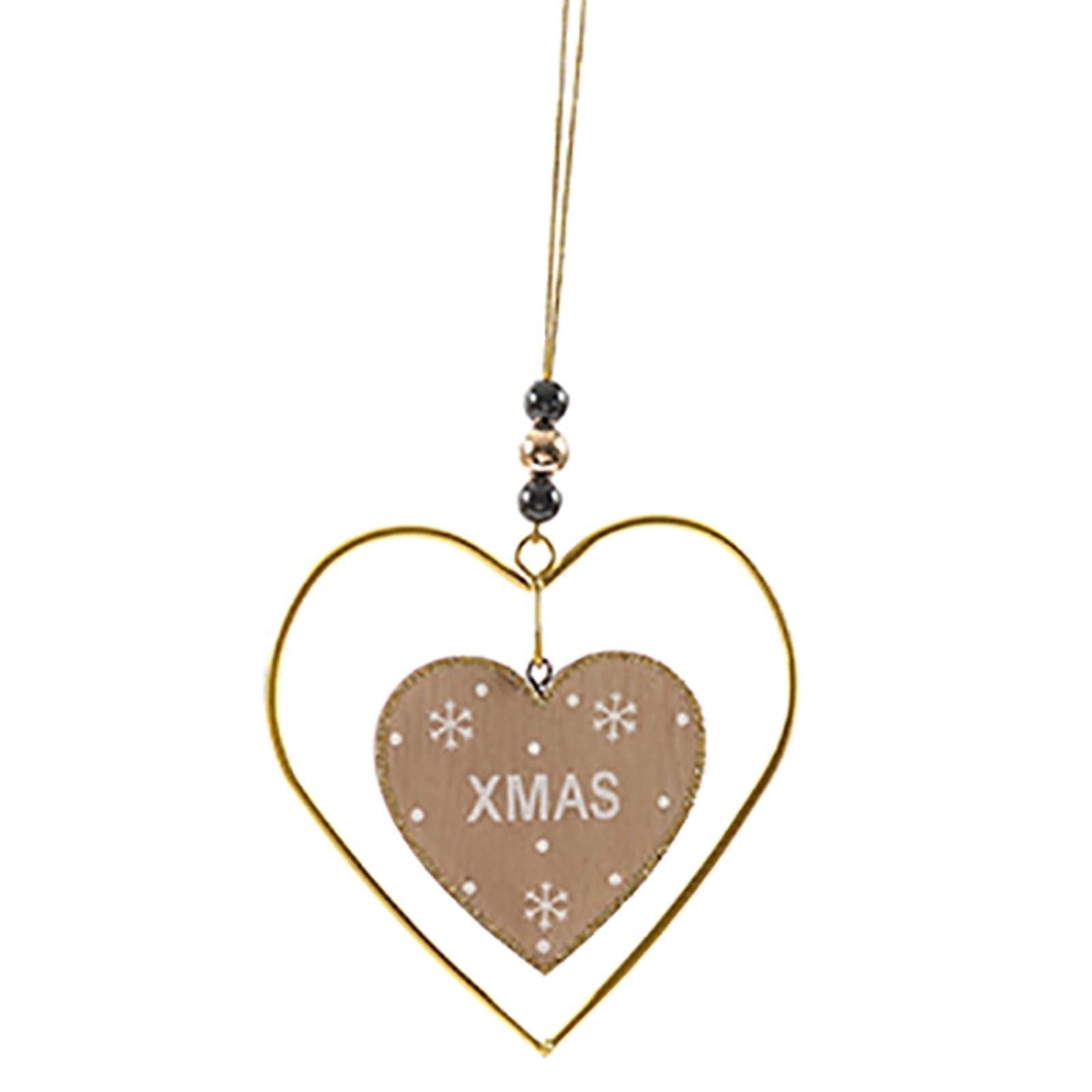 Pendente per albero di Natale laccato in metallo e legno da 11 cm - 6