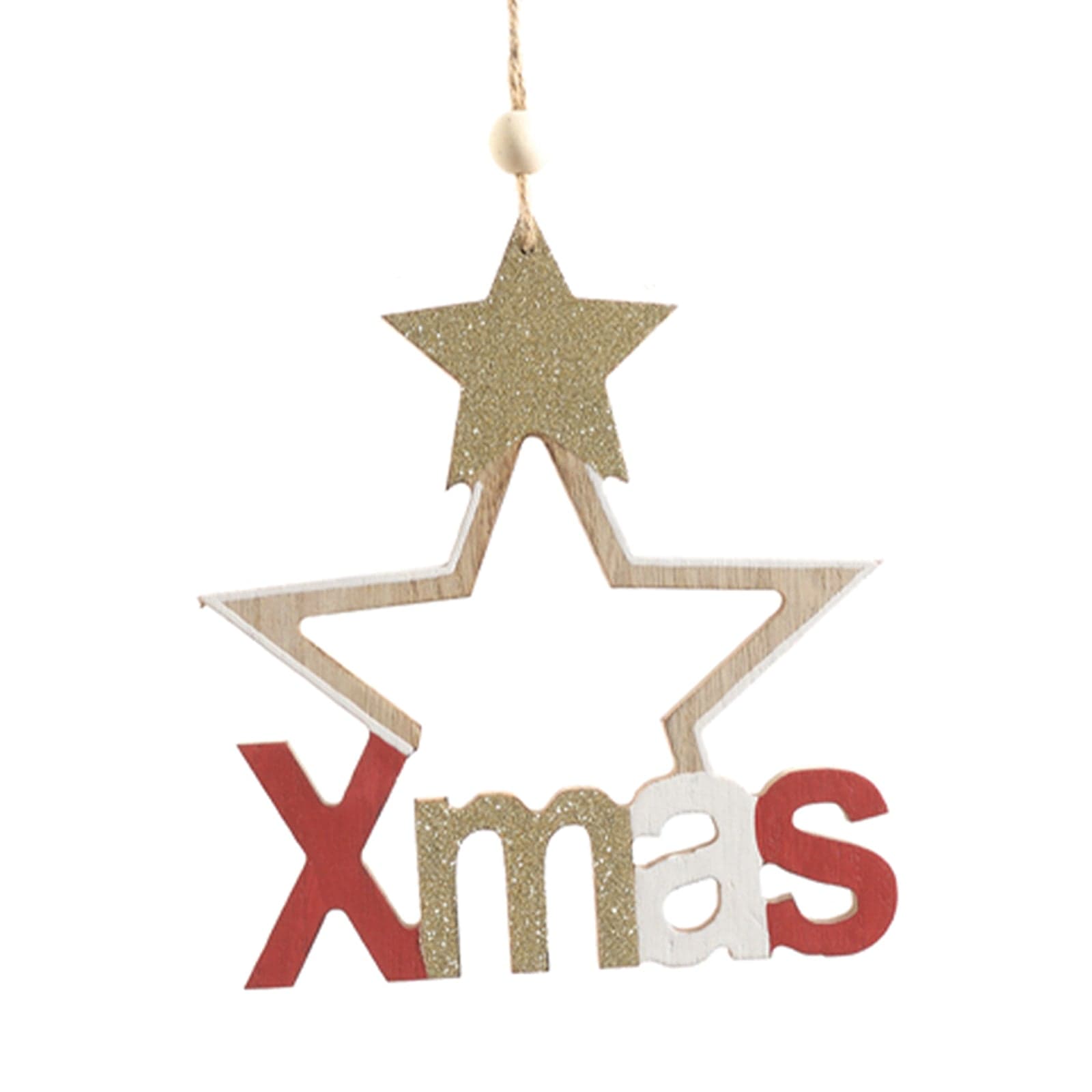 Pendente per albero di Natale "Christmas" in legno da 17 cm - 2