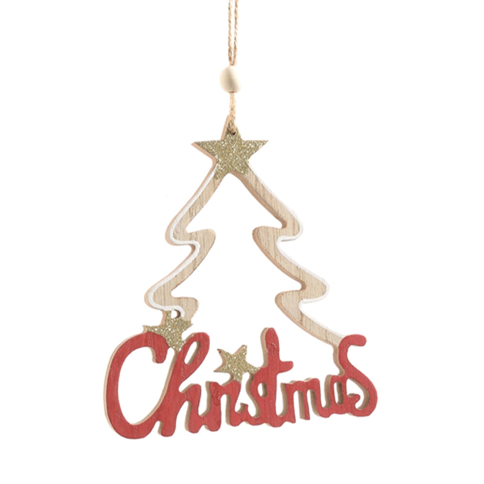 Pendente per albero di Natale "Christmas" in legno da 17 cm - 3