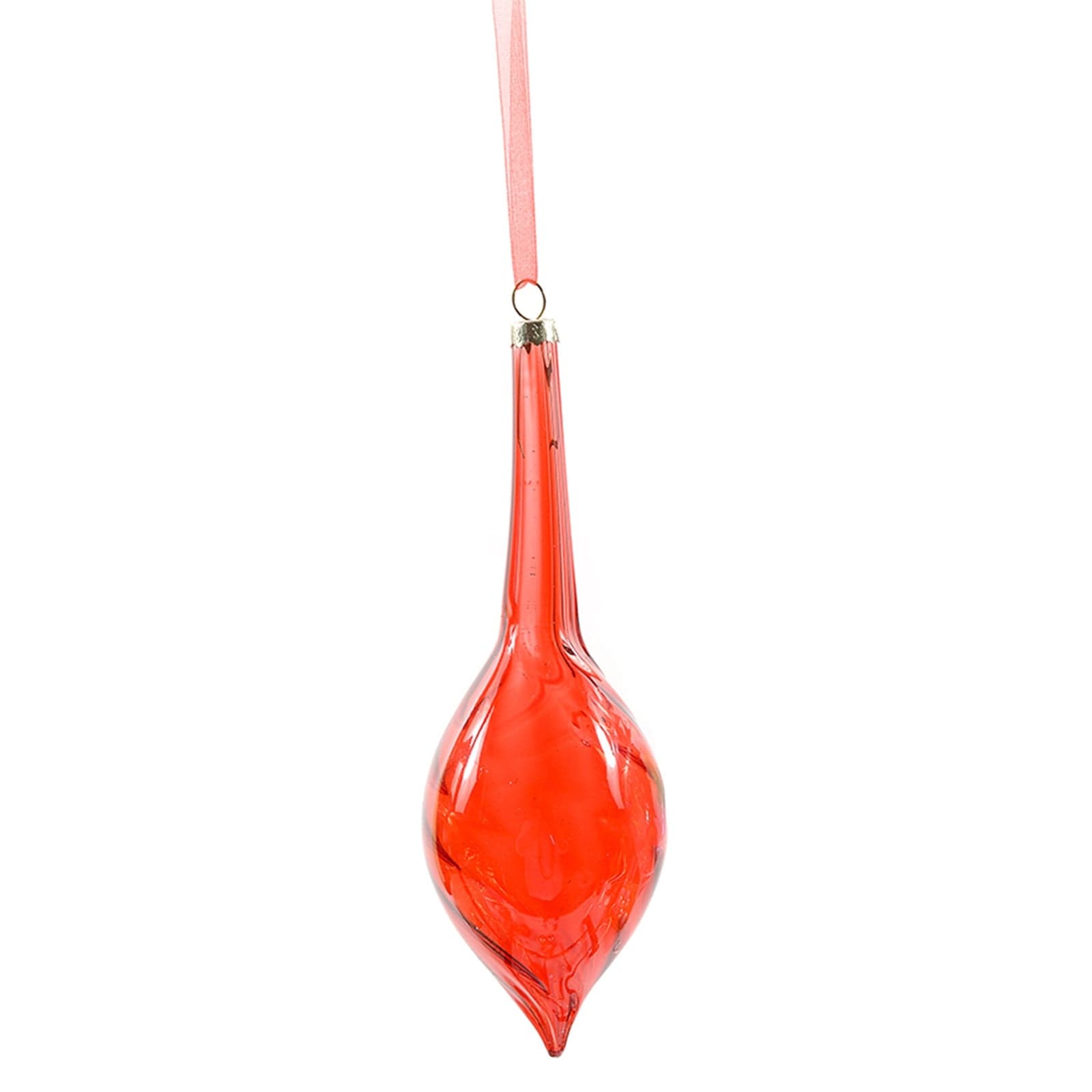 Pendente per albero di Natale in vetro Fuso lungo Rosso decorativo - 3