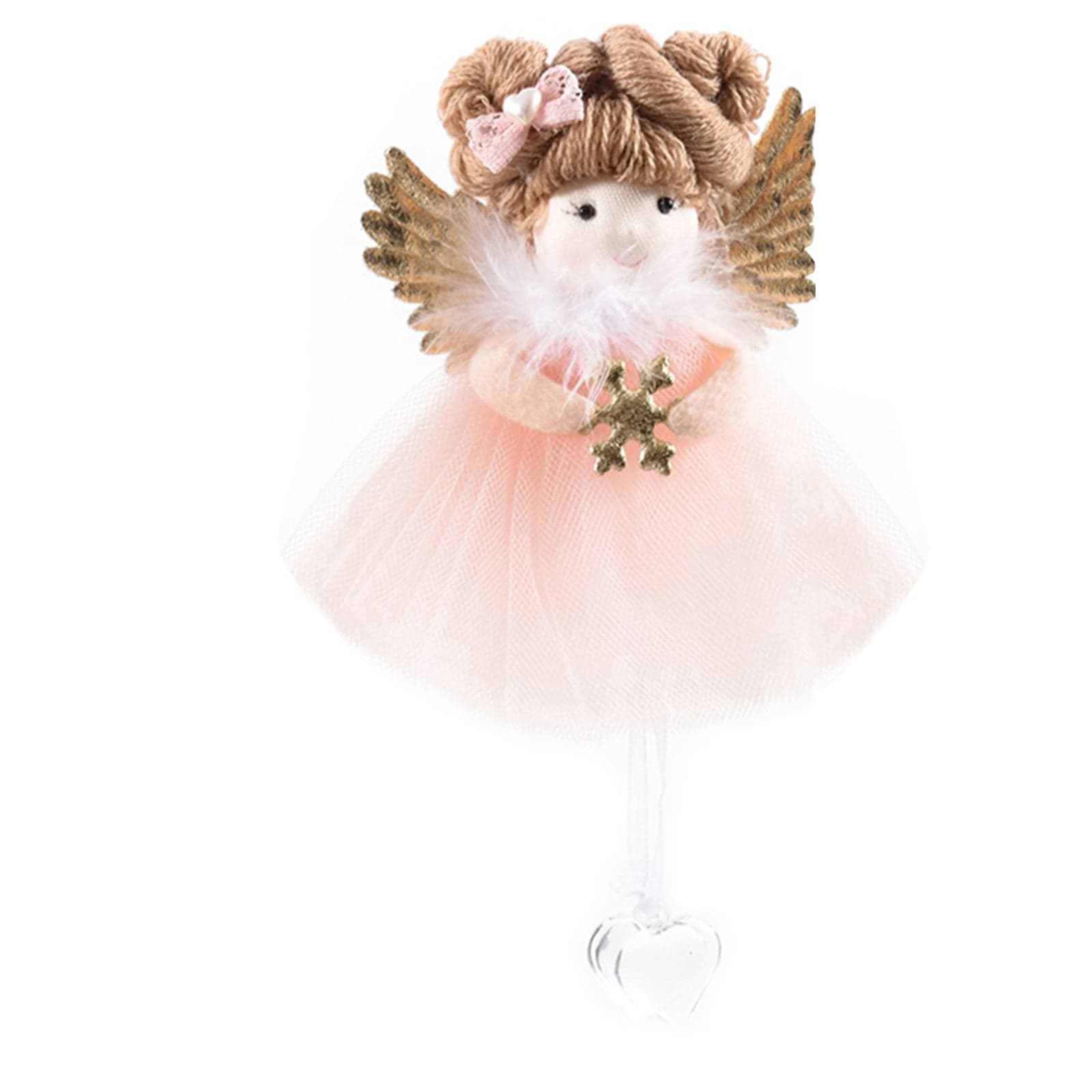 Pendente per albero di Natale Fatine con vestiti rosa e ali da 19 cm - 2