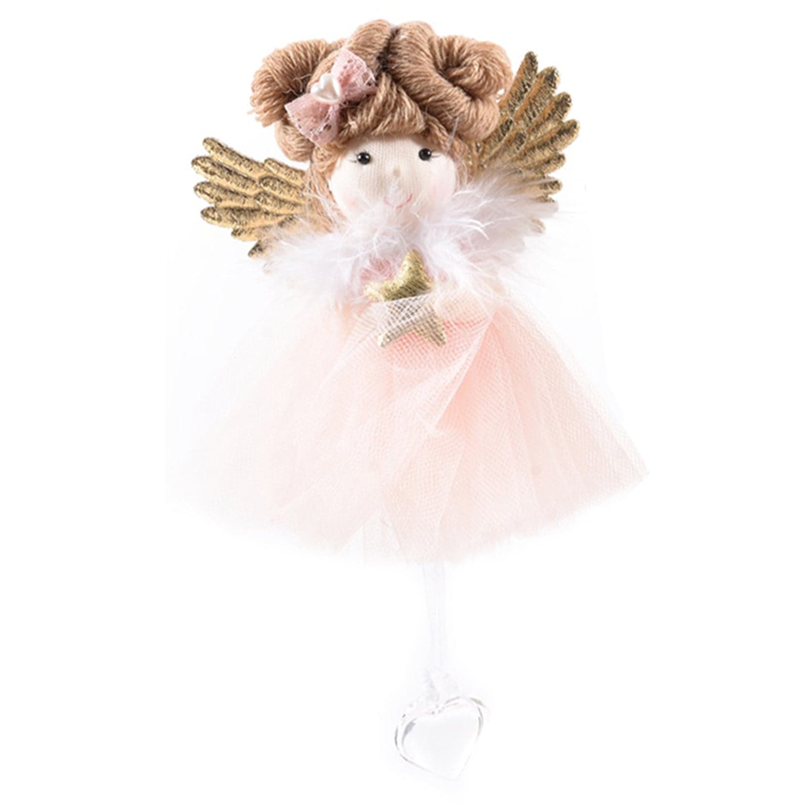 Pendente per albero di Natale Fatine con vestiti rosa e ali da 19 cm - 3