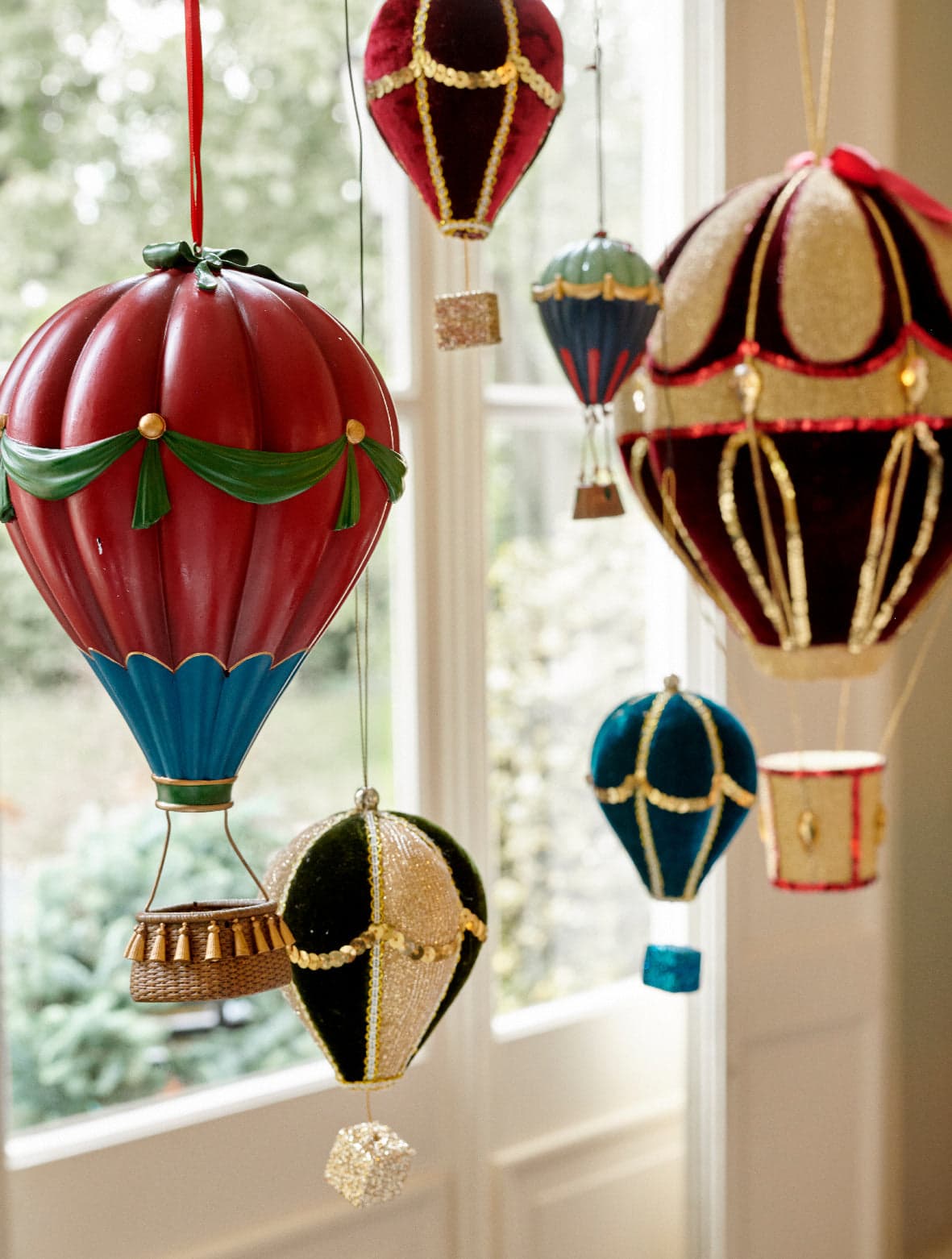 Decorazione per albero di Natale in poliresina Mongolfiera da 25 cm - 2