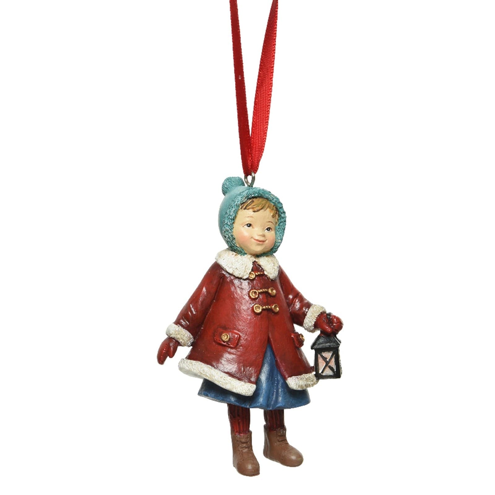 Pendente per albero di Natale in plastica Bambine con regali e cappellino da 9,8 cm - 4