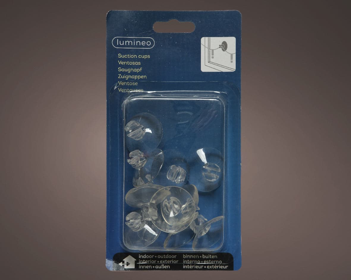 Ventose in plastica per decorazioni natalizie, uso interno ed esterno da 3.5 cm, confezione da 12 - 2