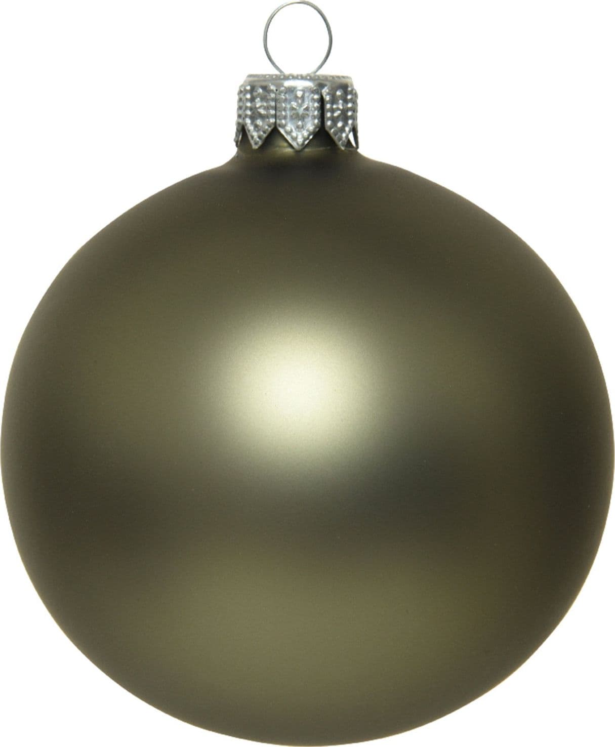 Palline per albero di Natale in vetro decorate color Verde Muschio Opaco - 2