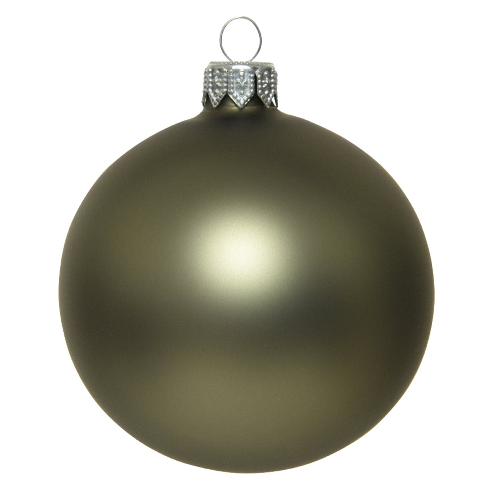 Palline per albero di Natale in vetro decorate color Verde Muschio Opaco - 2